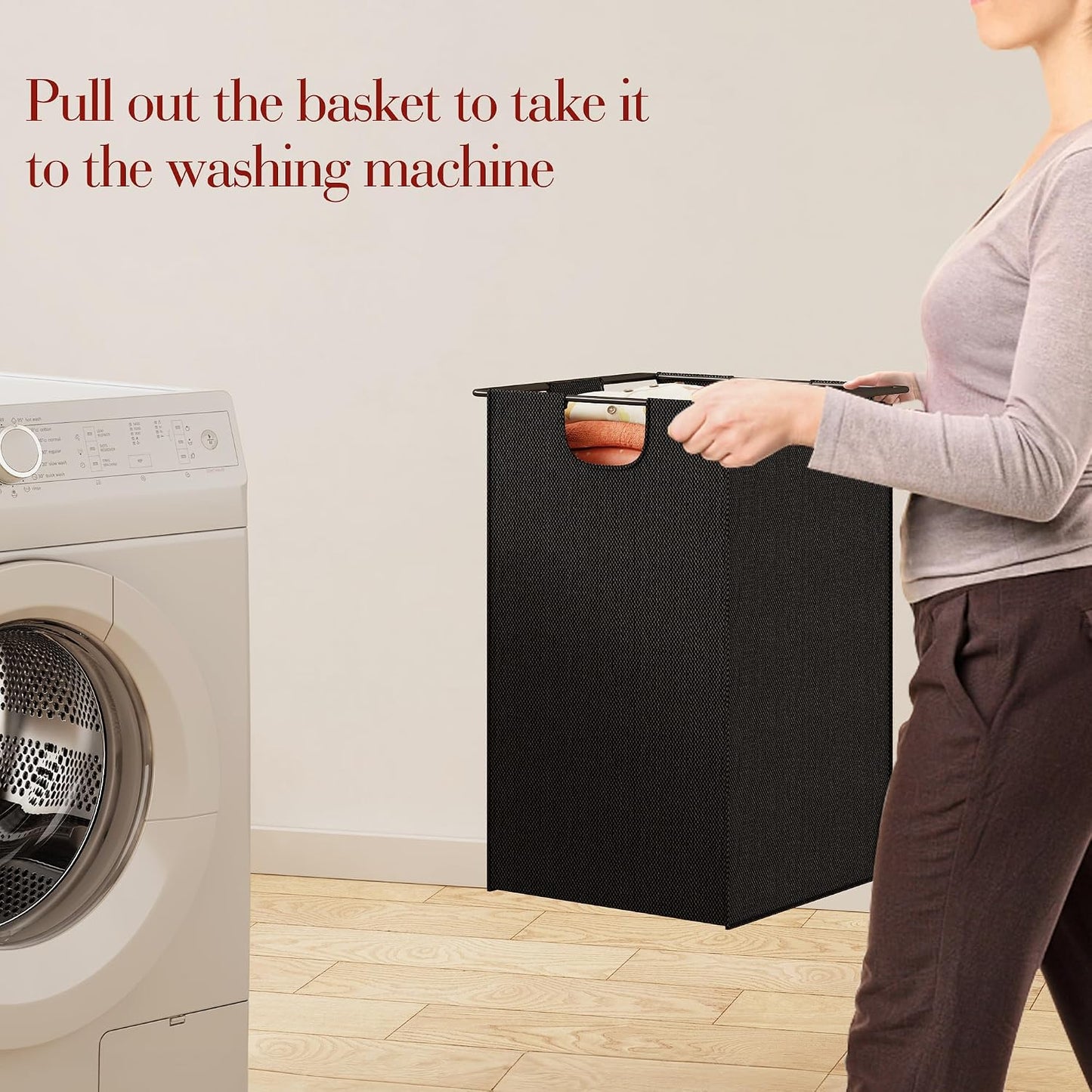 Laundry Hamper Organizer with Storage Shelf & Pull Out Bags