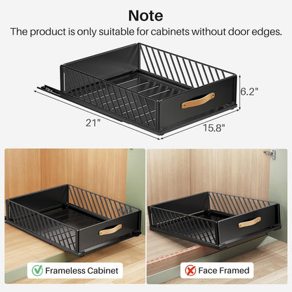 Heavy Duty Sliding Mesh Cabinet Organizer & Pull Out Pantry Drawer