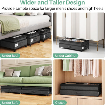 Height-Adjustable Under Bed Storage Containers with Wheels