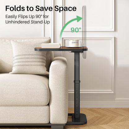Adjustable Height TV Tray Table & C-Shaped Couch Snack Table