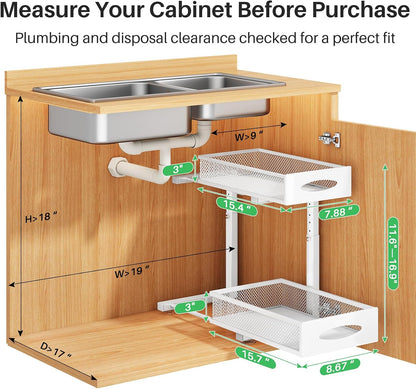2-Tier Mesh Slide Out Under Sink Organizer & Cabinet Storage