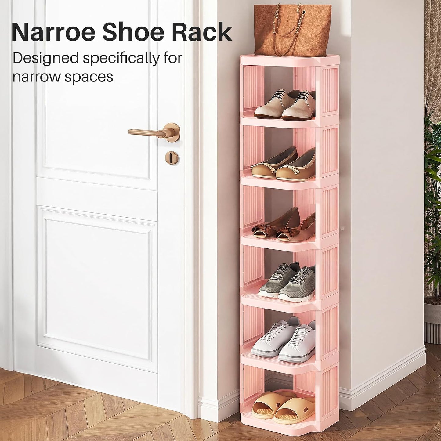 Vertical Stackable Shoe Rack & Narrow Closet Storage Organizer