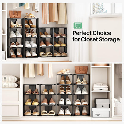Vertical Stackable Shoe Rack & Narrow Closet Storage Organizer