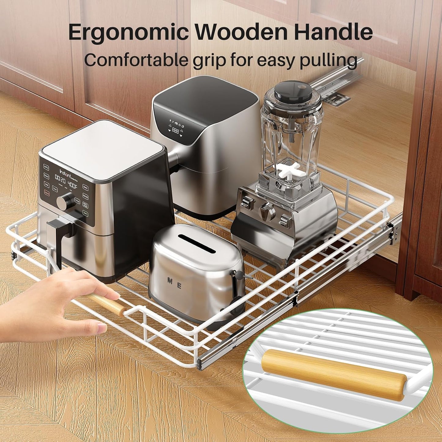 2-Tier Full-Extension Pull Out Cabinet Organizer for Pots and Pans