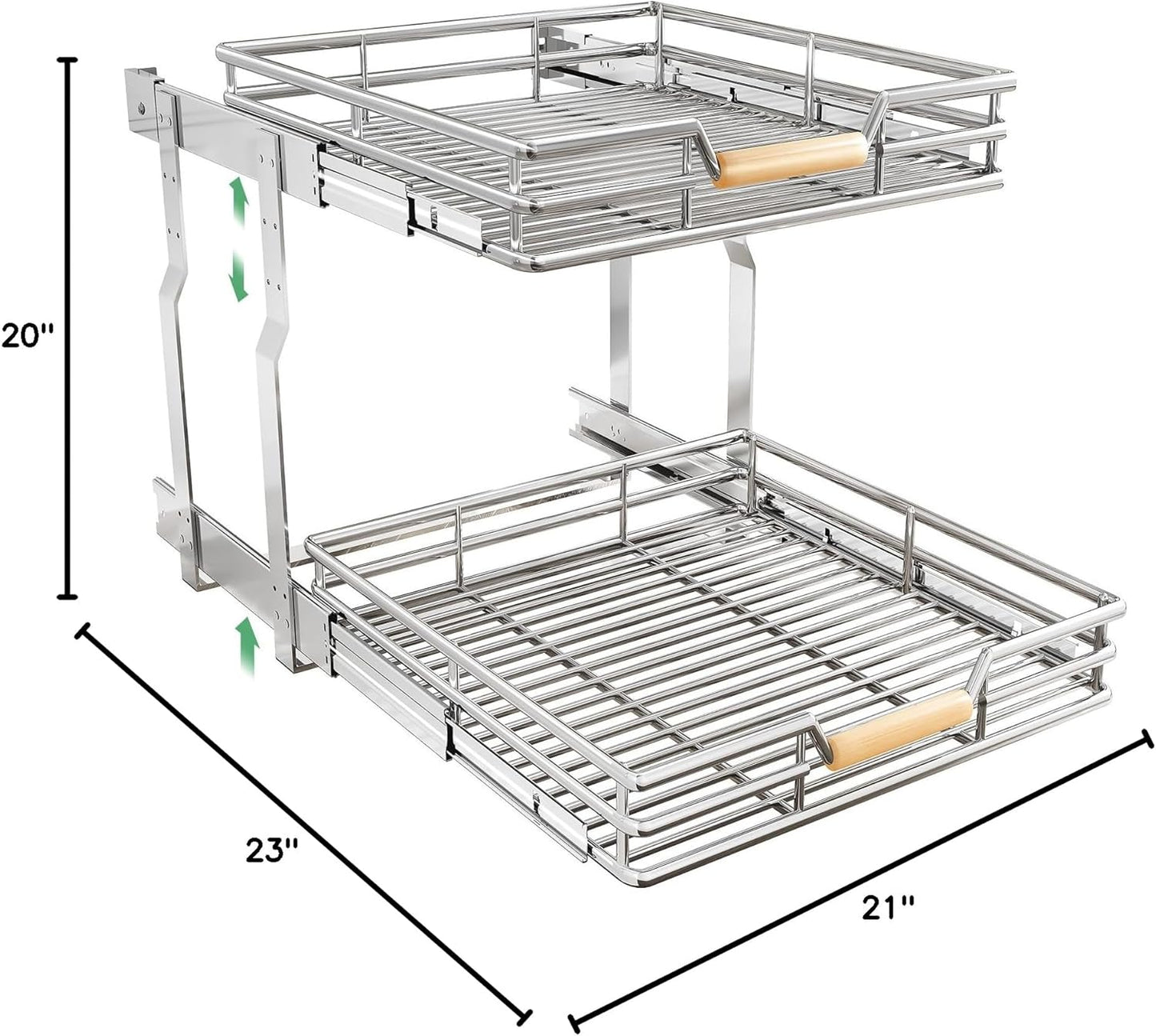 2-Tier Full-Extension Pull Out Cabinet Organizer for Pots and Pans