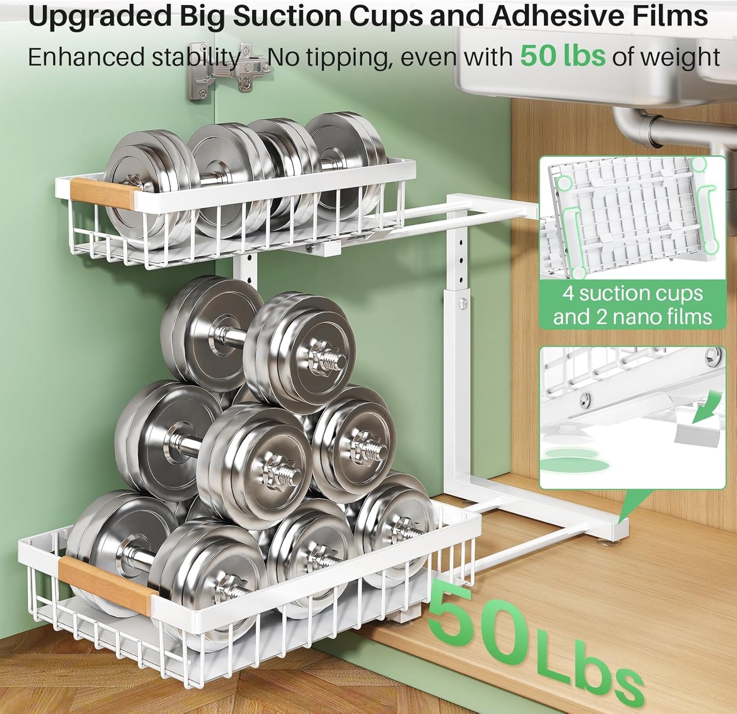 2-Tier Slide Out Under Sink Organizer & Cabinet Storage
