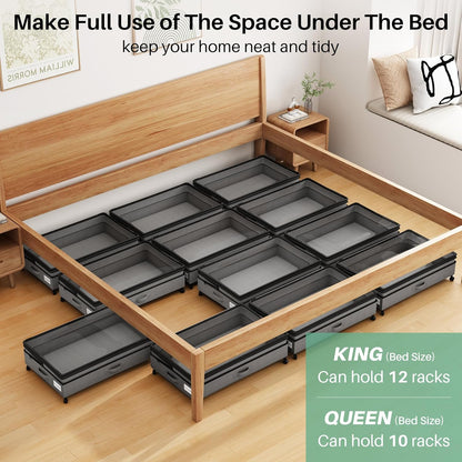 Height-Adjustable Under Bed Storage Containers with Wheels