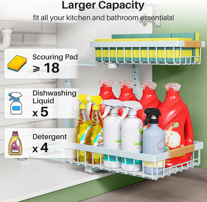 2-Tier Slide Out Under Sink Organizer & Cabinet Storage