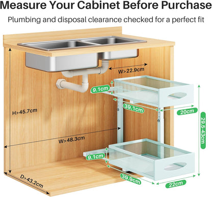 2-Tier Mesh Slide Out Under Sink Organizer & Cabinet Storage