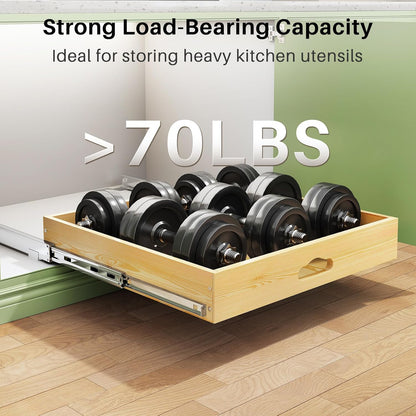 Soft Close Wooden Pull Out Cabinet Organizer for Pots and Pans