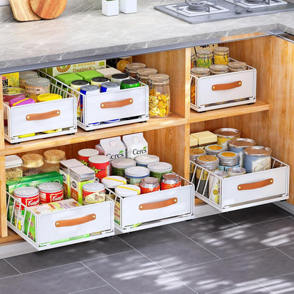 Heavy Duty Sliding Mesh Cabinet Organizer & Pull Out Pantry Drawer