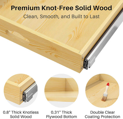 Soft Close Wooden Pull Out Cabinet Organizer for Pots and Pans