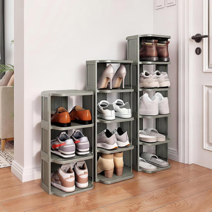 Vertical Stackable Shoe Rack & Narrow Closet Storage Organizer