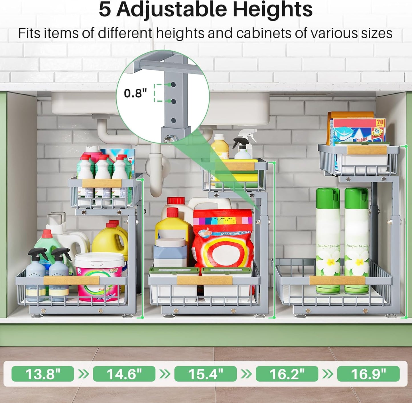 2-Tier Slide Out Under Sink Organizer & Cabinet Storage