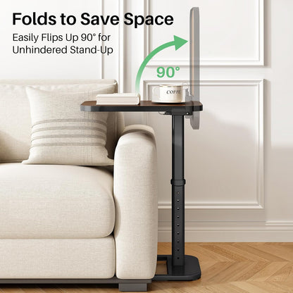 Adjustable Height TV Tray Table & C-Shaped Couch Snack Table
