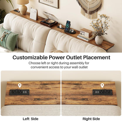 Adjustable Height Narrow Sofa Table with Charging Station & Modular Design