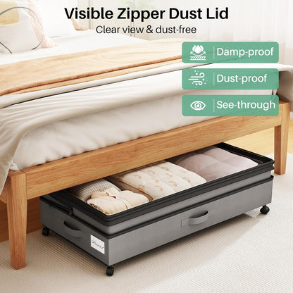 Height-Adjustable Under Bed Storage Containers with Wheels