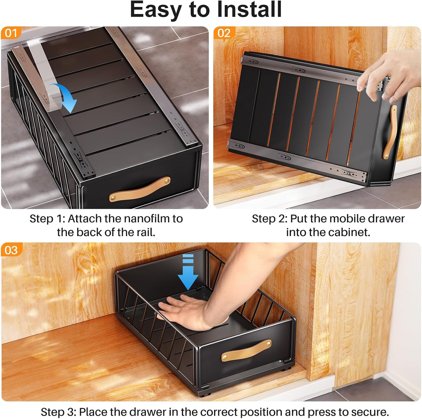 Heavy Duty Sliding Mesh Cabinet Organizer & Pull Out Pantry Drawer