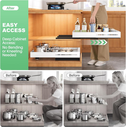 Expandable Slide Out Cabinet Organizer for Framed Cabinets