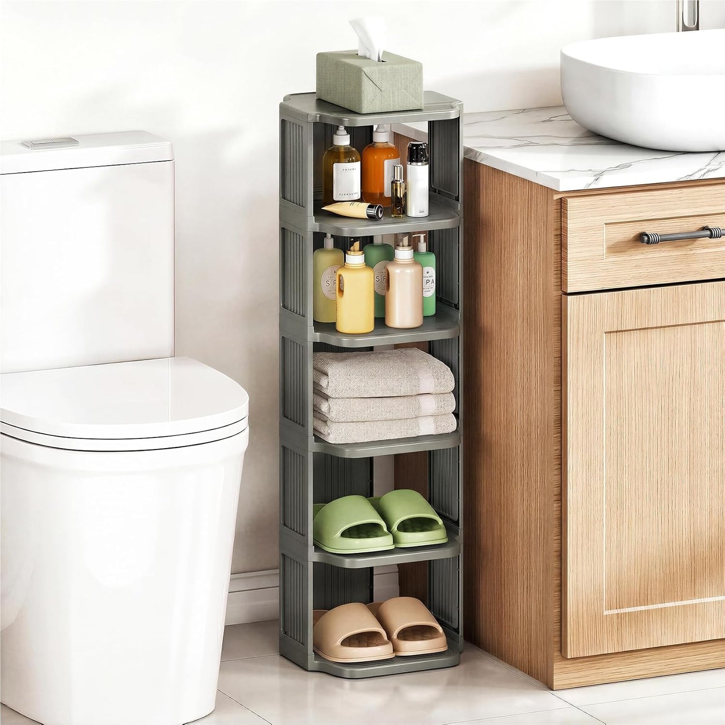 Vertical Stackable Shoe Rack & Narrow Closet Storage Organizer