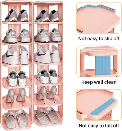 Vertical Stackable Shoe Rack & Narrow Closet Storage Organizer