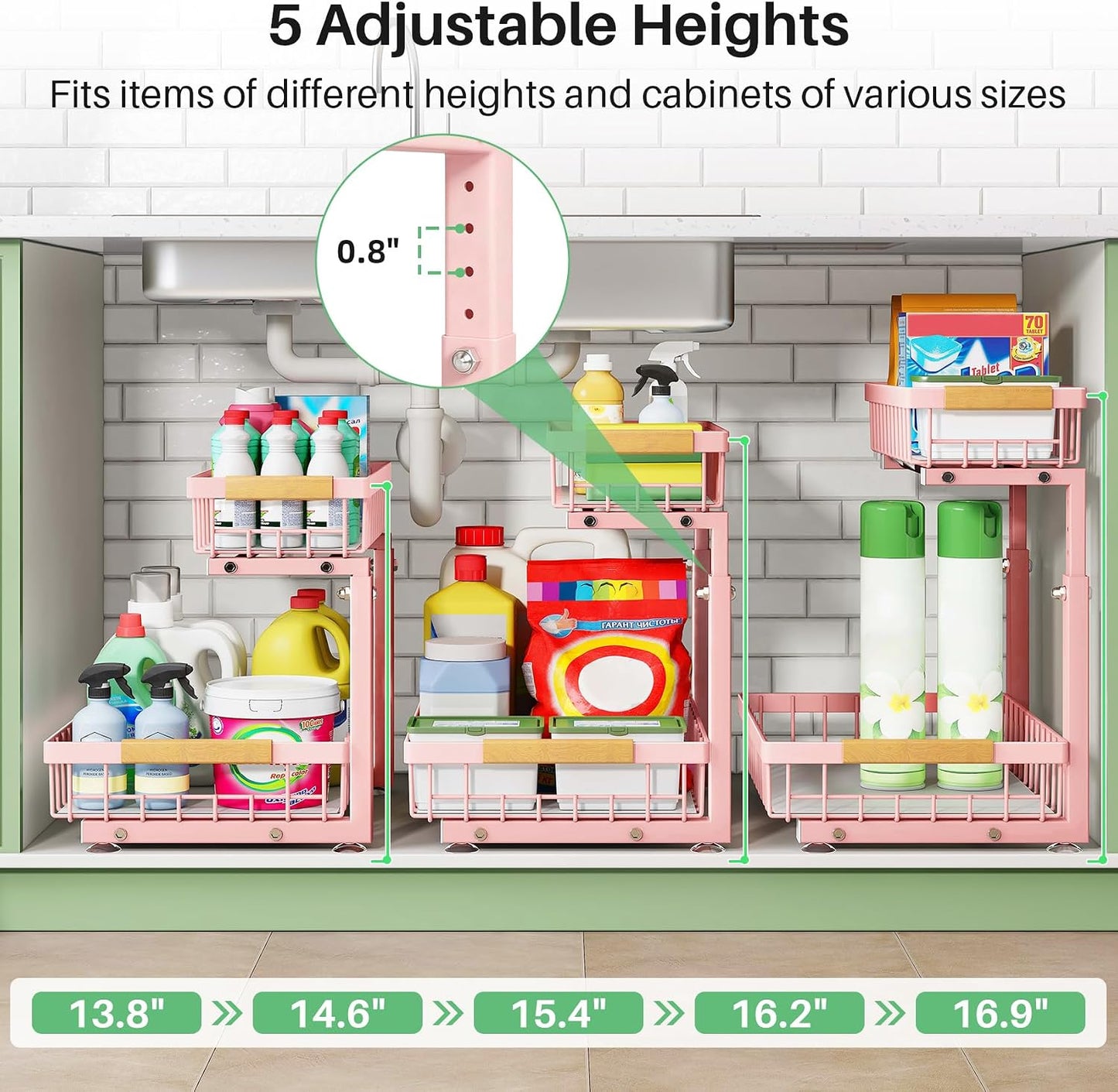 2-Tier Slide Out Under Sink Organizer & Cabinet Storage