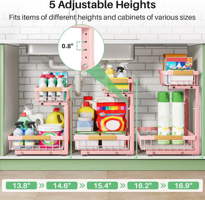 2-Tier Slide Out Under Sink Organizer & Cabinet Storage