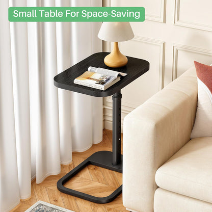Adjustable Height C-Shaped End Table & Sliding TV Tray Couch Table