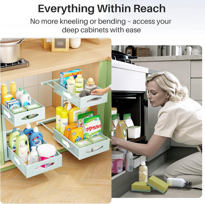 2-Tier Mesh Slide Out Under Sink Organizer & Cabinet Storage