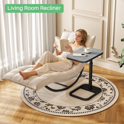 Adjustable Height C-Shaped End Table & Sliding TV Tray Couch Table