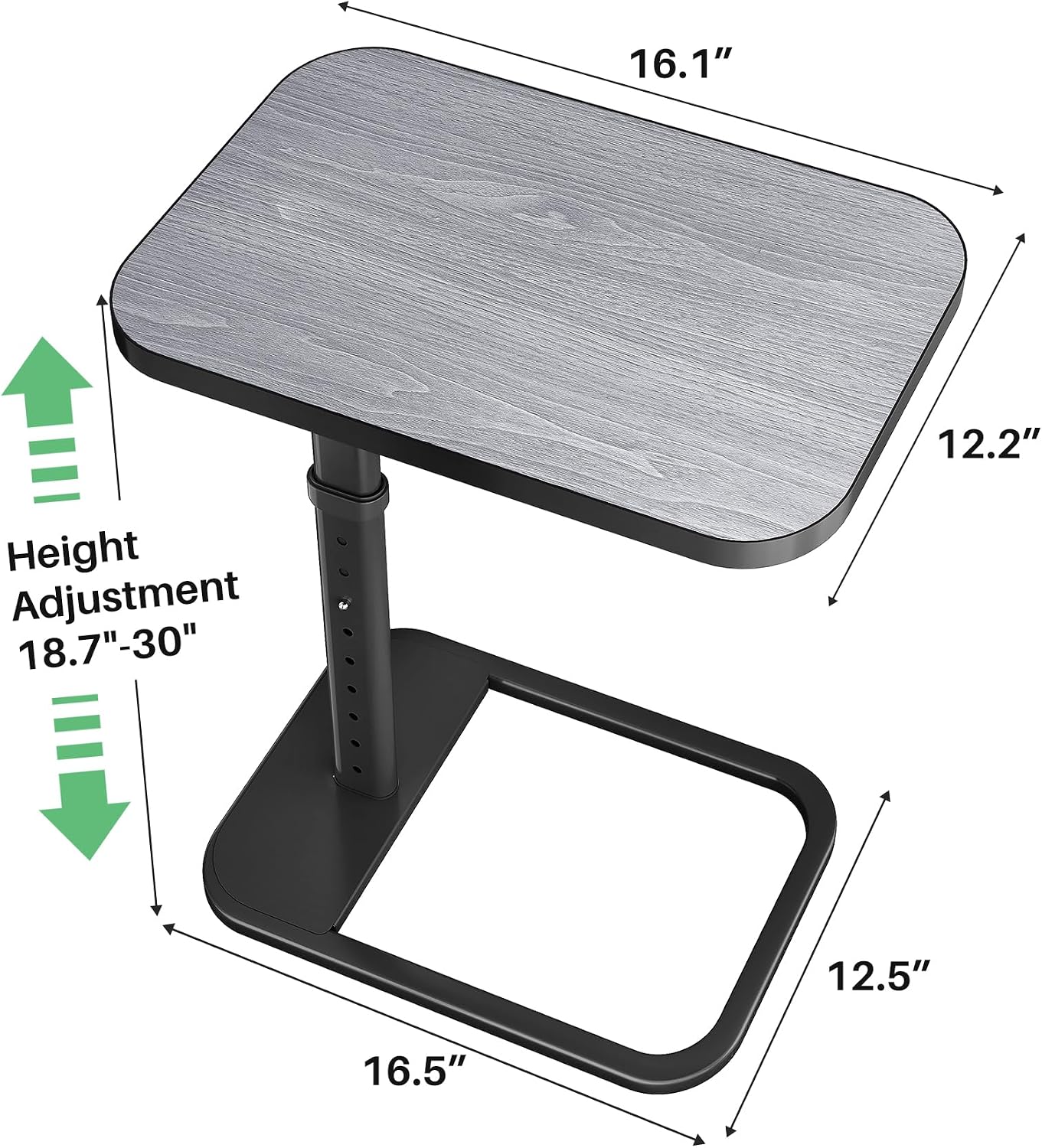 Adjustable Height TV Tray Table & C-Shaped Couch Snack Table