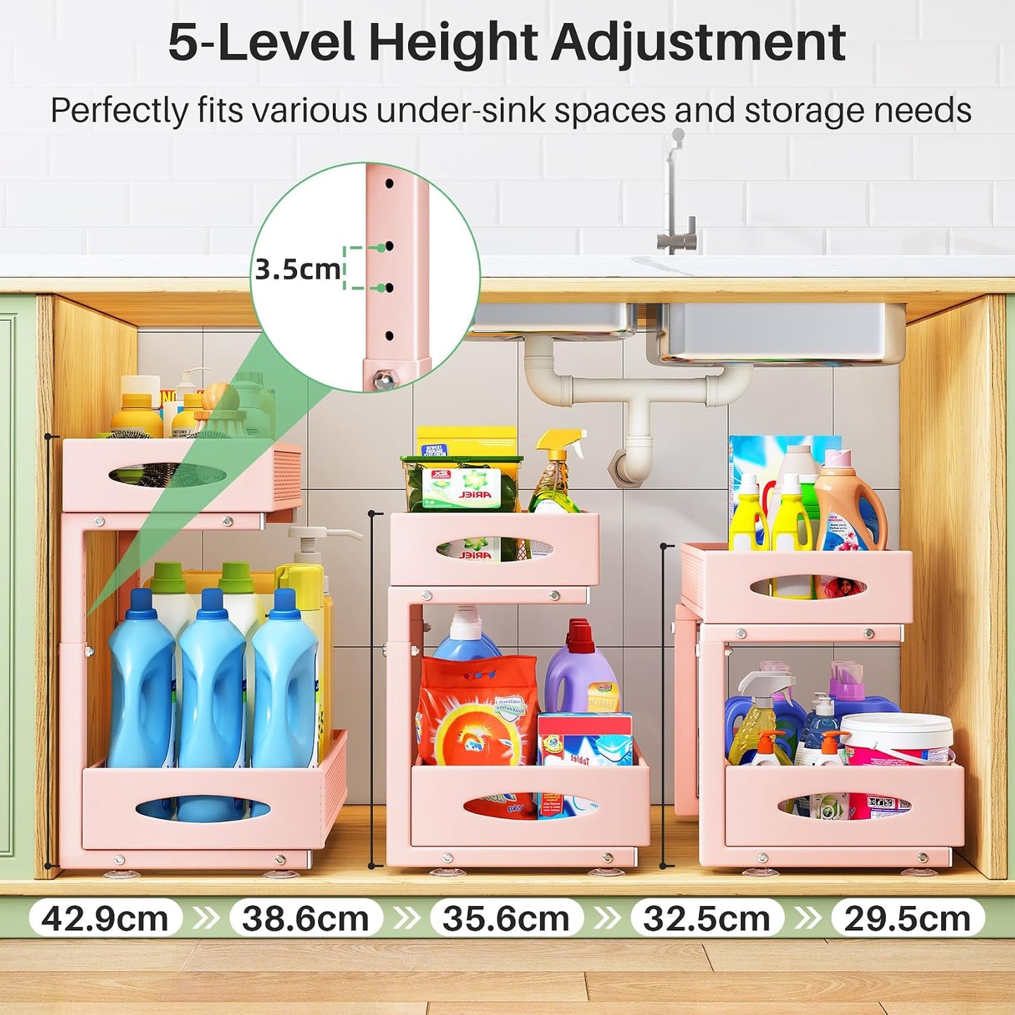 2-Tier Mesh Slide Out Under Sink Organizer & Cabinet Storage