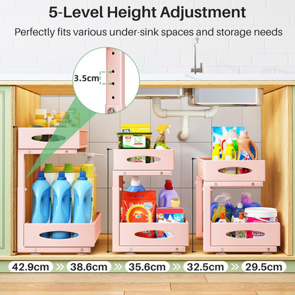 2-Tier Mesh Slide Out Under Sink Organizer & Cabinet Storage