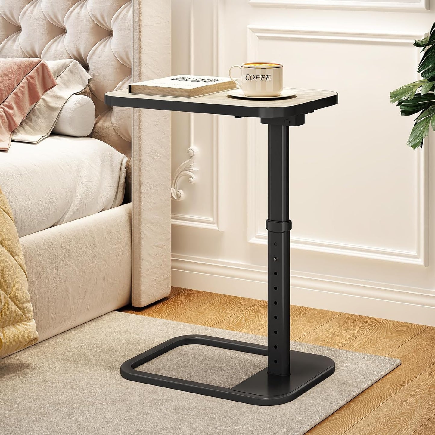 Adjustable Height TV Tray Table & C-Shaped Couch Snack Table