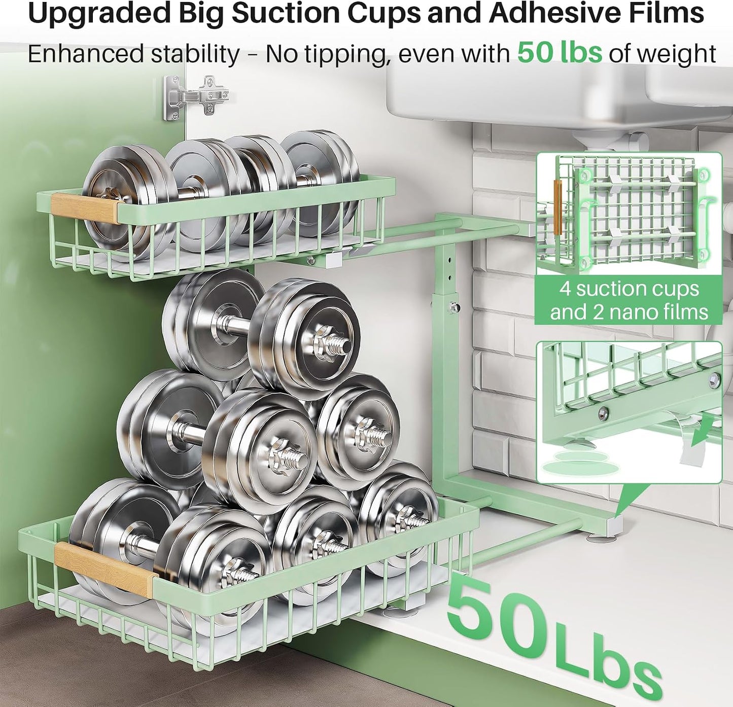 2-Tier Slide Out Under Sink Organizer & Cabinet Storage