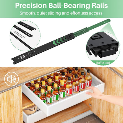 Heavy Duty Full-Extension Slide Out Cabinet Organizer with Nano Adhesive
