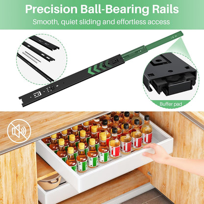 Heavy Duty Full-Extension Slide Out Cabinet Organizer with Nano Adhesive