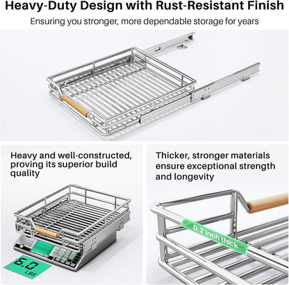 2-Tier Full-Extension Pull Out Cabinet Organizer for Pots and Pans