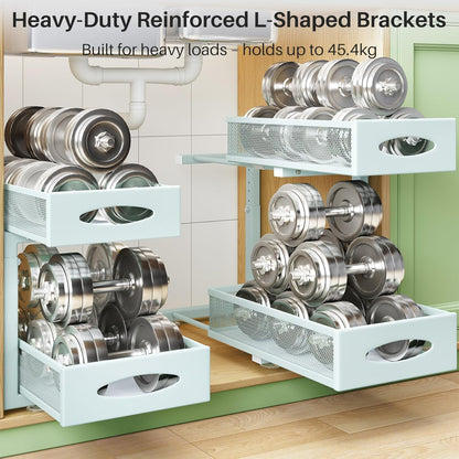 2-Tier Mesh Slide Out Under Sink Organizer & Cabinet Storage