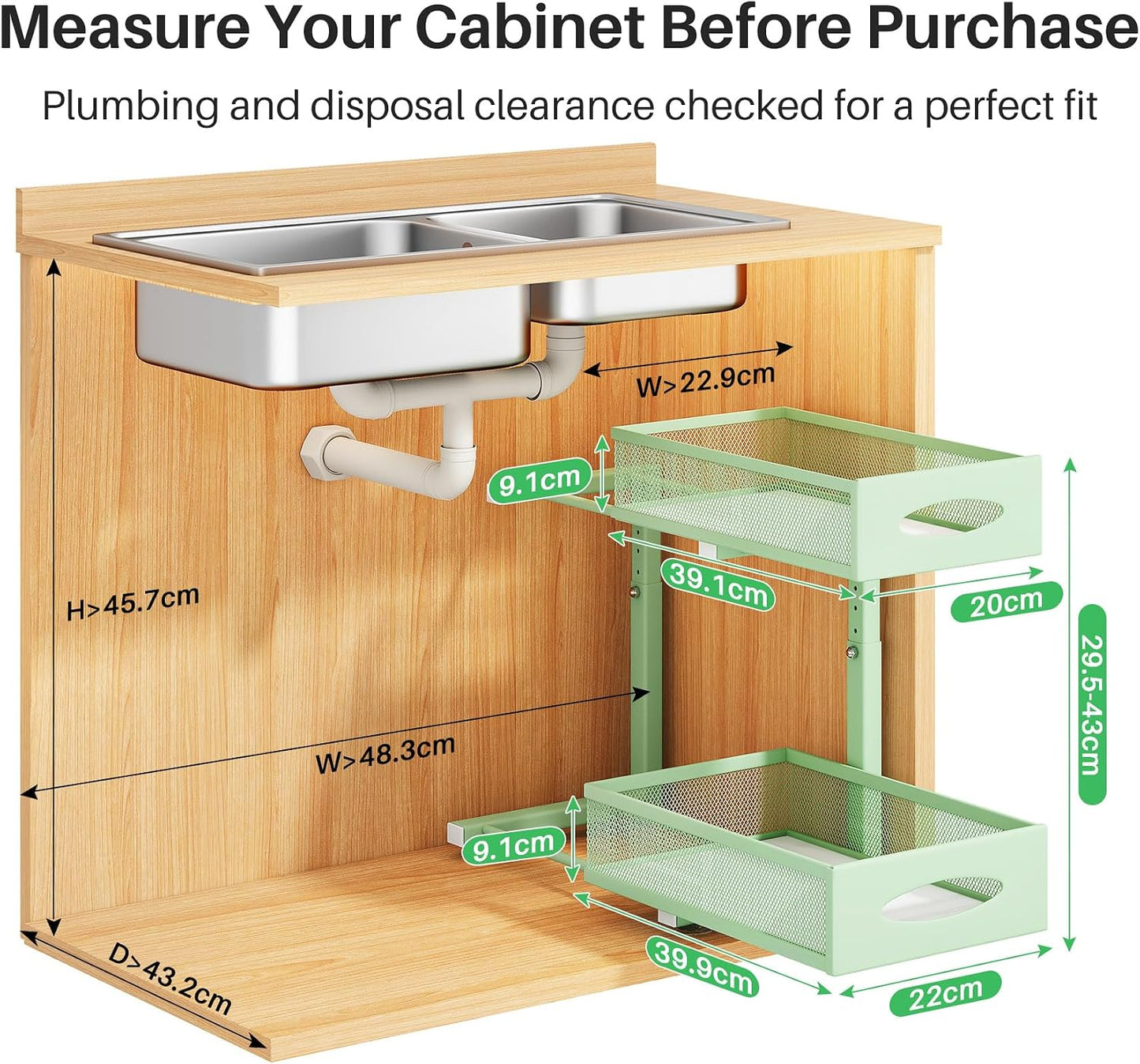 2-Tier Mesh Slide Out Under Sink Organizer & Cabinet Storage