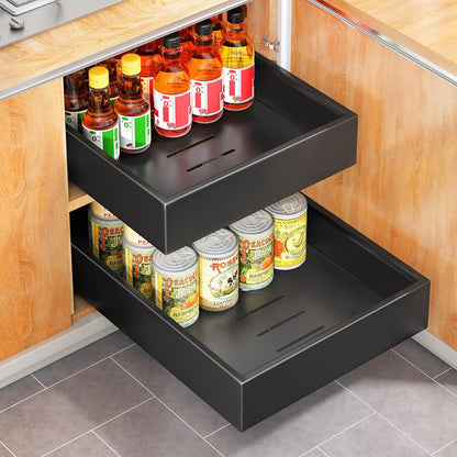 Heavy Duty Full-Extension Slide Out Cabinet Organizer with Nano Adhesive