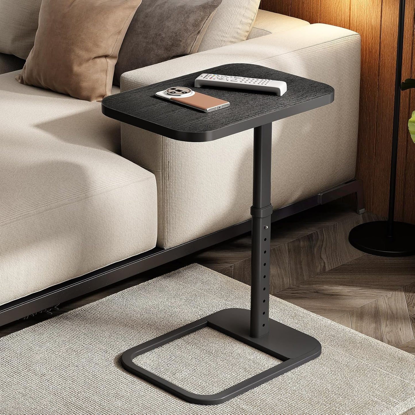 Adjustable Height TV Tray Table & C-Shaped Couch Snack Table