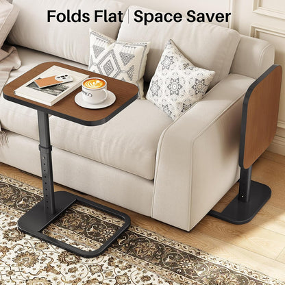 Adjustable Height TV Tray Table & C-Shaped Couch Snack Table