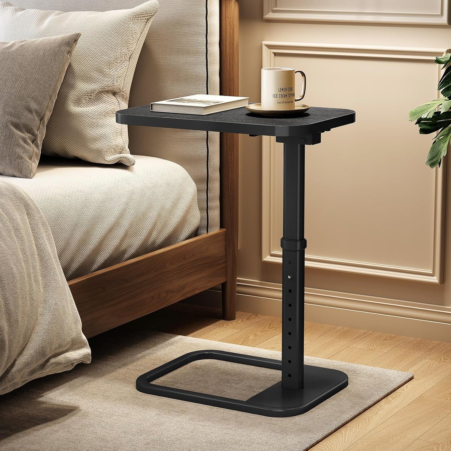 Adjustable Height TV Tray Table & C-Shaped Couch Snack Table