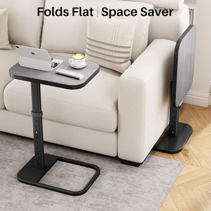 Adjustable Height TV Tray Table & C-Shaped Couch Snack Table