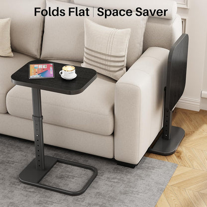 Adjustable Height TV Tray Table & C-Shaped Couch Snack Table