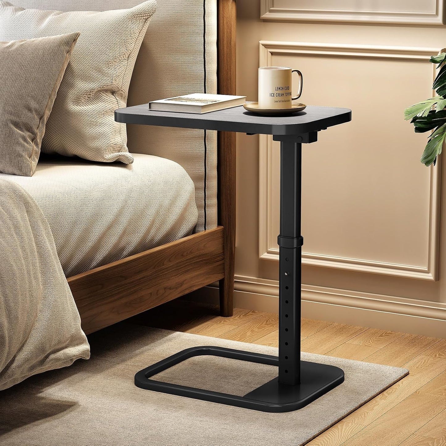 Adjustable Height TV Tray Table & C-Shaped Couch Snack Table