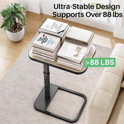 Adjustable Height TV Tray Table & C-Shaped Couch Snack Table