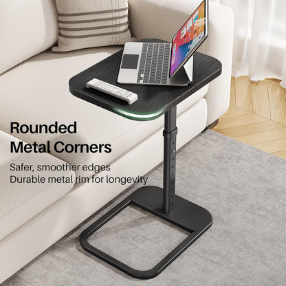 Adjustable Height TV Tray Table & C-Shaped Couch Snack Table