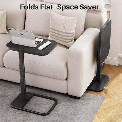 Adjustable Height TV Tray Table & C-Shaped Couch Snack Table